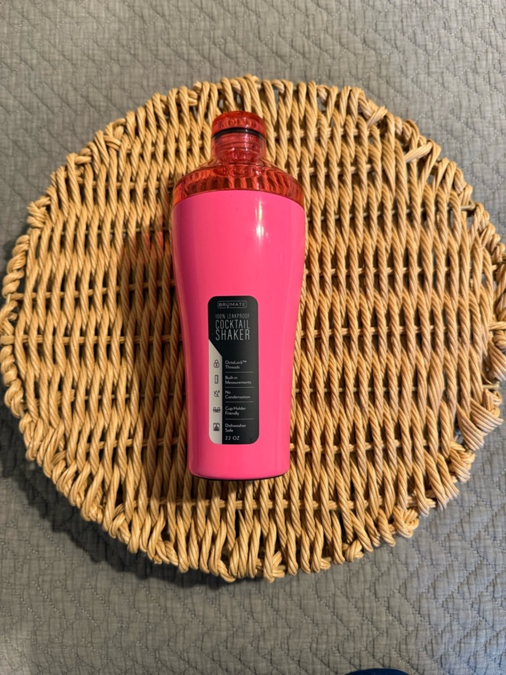 Brumate Pink Cocktail Shaker with Translucent Pink Lid